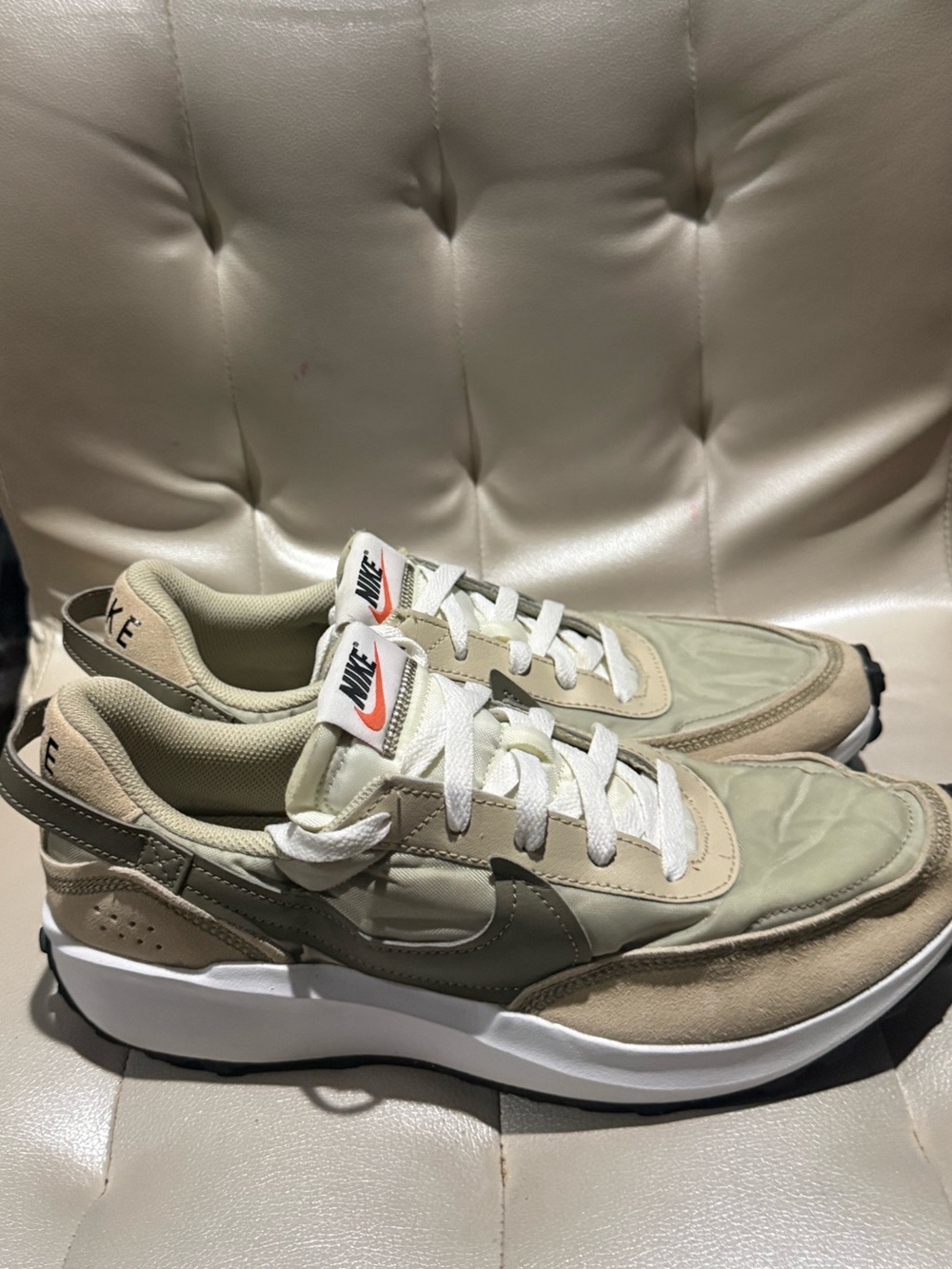 Nike Women's Olive/Tan Low-Top Sneakers with White Accents